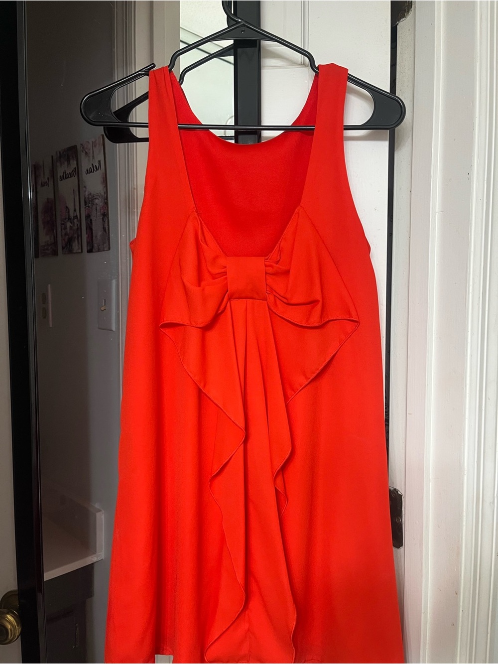 Bright Red Everly Bow-Front Sleeveless Dress